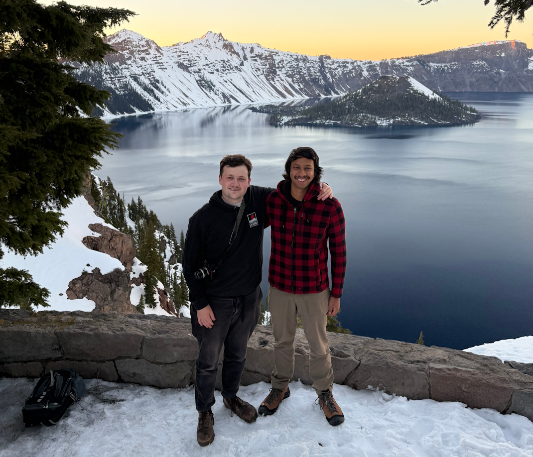 Ashwin Datta and Matt Ayres in the field